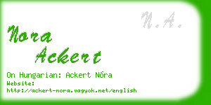 nora ackert business card