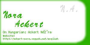 nora ackert business card